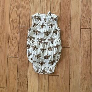 Kate Quinn Cream and Brown Bee Print One Piece